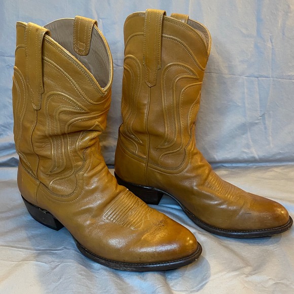 Tecovas Mens Cowboy Boots Tan Leather Western Style Handmade Size 12 D - Picture 2 of 9
